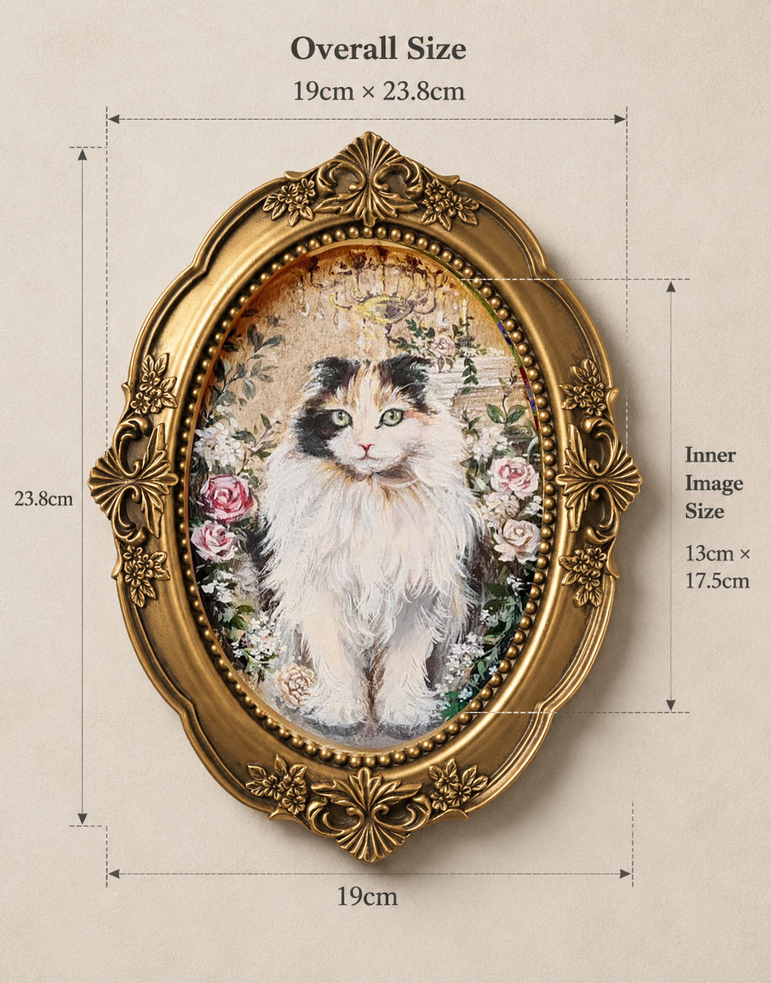 Custom Pet Portrait Ornate Oval Frame