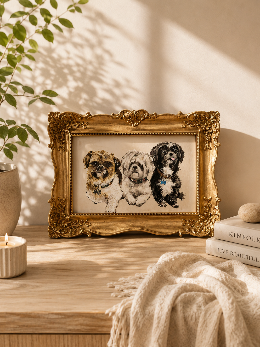 custom portrait/ vintage regular frame(gold)