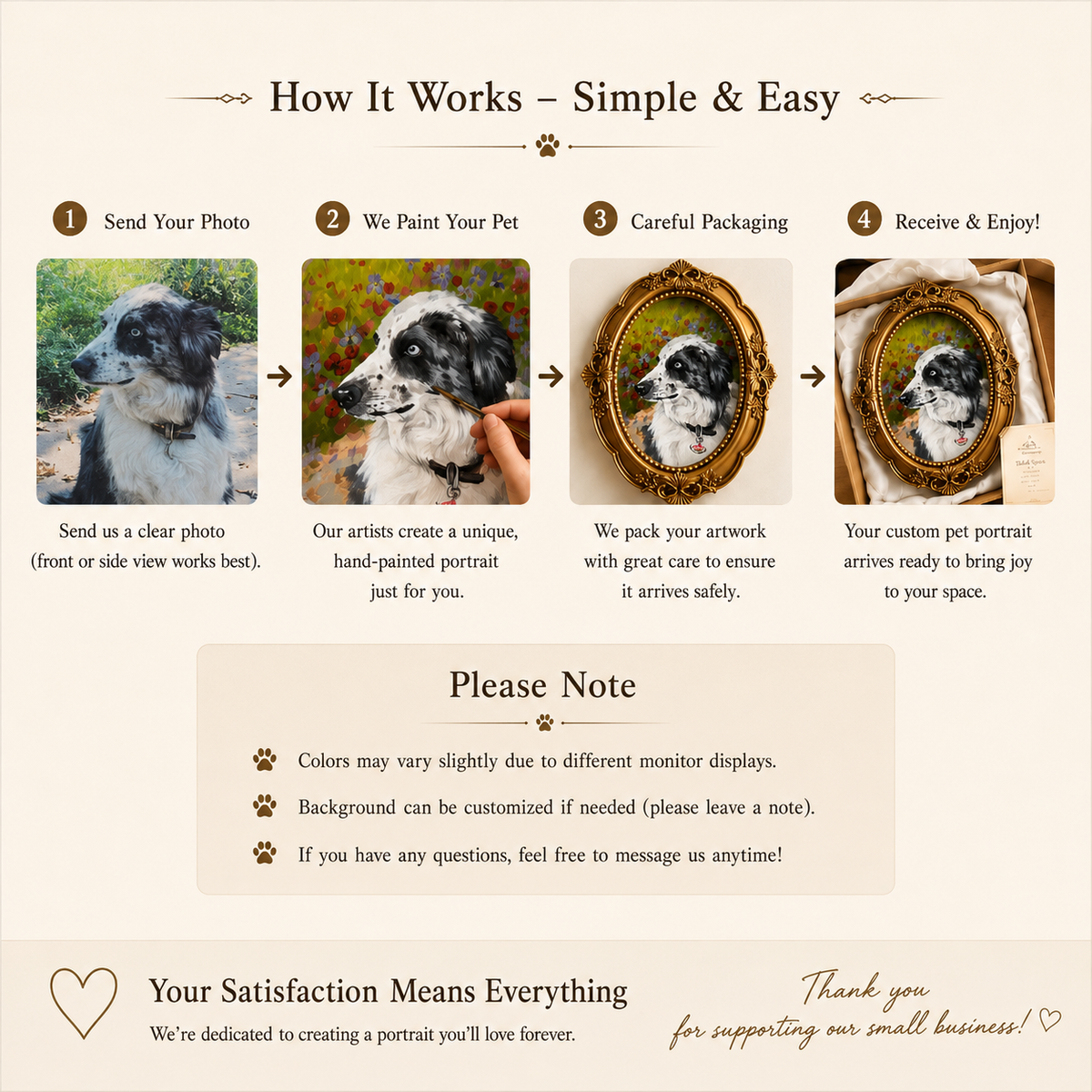 Custom Pet Portrait Ornate Oval Frame